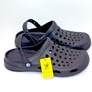 Joy Bees Rubber Shoes Clogs Sandals Slip On Black